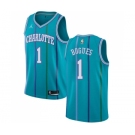 Women's Nike Jordan Charlotte Hornets #1 Muggsy Bogues Authentic Aqua Hardwood Classics NBA Jersey