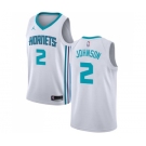 Women's Nike Jordan Charlotte Hornets #2 Larry Johnson Swingman White NBA Jersey - Association Edition