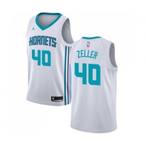 Women's Nike Jordan Charlotte Hornets #40 Cody Zeller Swingman White NBA Jersey - Association Edition