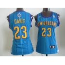 women nba new orleans hornets #23 anthony davis blue(stripe)