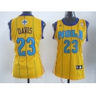 women nba new orleans hornets #23 anthony davis yellow(stripe)