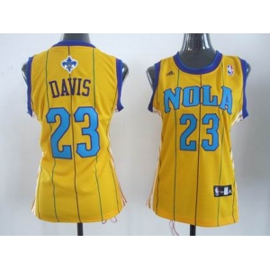 women nba new orleans hornets #23 anthony davis yellow(stripe)