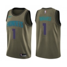 Youth Nike Charlotte Hornets #1 Muggsy Bogues Swingman Green Salute to Service NBA Jerse