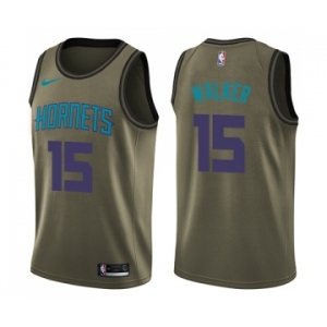 Youth Nike Charlotte Hornets #15 Kemba Walker Swingman Green Salute to Service NBA Jersey