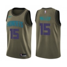 Youth Nike Charlotte Hornets #15 Percy Miller Swingman Green Salute to Service NBA Jersey