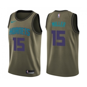 Youth Nike Charlotte Hornets #15 Percy Miller Swingman Green Salute to Service NBA Jersey