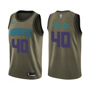 Youth Nike Charlotte Hornets #40 Cody Zeller Swingman Green Salute to Service NBA Jersey