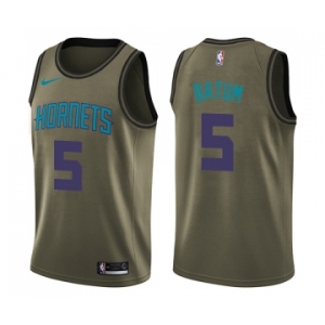 Youth Nike Charlotte Hornets #5 Nicolas Batum Swingman Green Salute to Service NBA Jerse