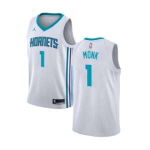 Youth Nike Jordan Charlotte Hornets #1 Malik Monk Swingman White NBA Jersey - Association Edition