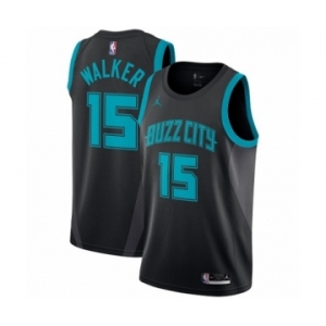 Youth Nike Jordan Charlotte Hornets #15 Kemba Walker Swingman Black NBA Jersey - 2018-19 City Edition