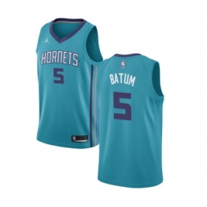 Youth Nike Jordan Charlotte Hornets #5 Nicolas Batum Swingman Teal NBA Jersey - Icon Edition