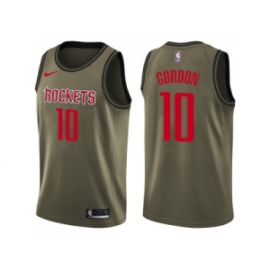 Men Nike Houston Rockets #10 Eric Gordon Green Salute to Service NBA Swingman Jersey