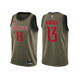 Men Nike Houston Rockets #13 James Harden Green Salute to Service NBA Swingman Jersey