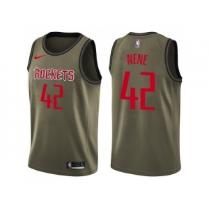 Men Nike Houston Rockets #42 Nene Green Salute to Service NBA Swingman Jersey