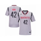 Men's Adidas Houston Rockets #42 Nene Authentic Grey Alternate NBA Jersey