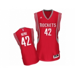 Men's Adidas Houston Rockets #42 Nene Swingman Red Road NBA Jersey