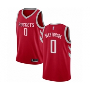 Men's Houston Rockets #0 Russell Westbrook Swingman Red Basketball Jersey - Icon Edition