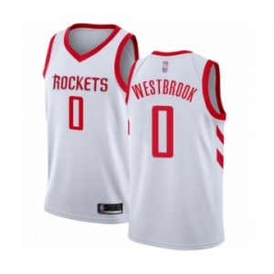 Men's Houston Rockets #0 Russell Westbrook Swingman White Basketball Jersey - Association Edition