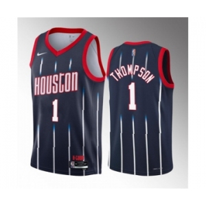 Men's Houston Rockets #1 Amen Thompson Navy 2023 Draft City Edition Stitched Basketball Jersey