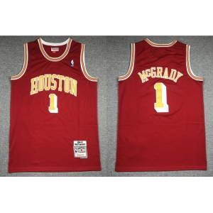 Men's Houston Rockets #1 Tracy McGrady Red 2004-05 Hardwood Classics Soul Swingman Throwback Jersey