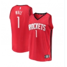 Men's Houston Rockets #1 Wall Authentic Red Basketball Jersey - 2021 new