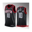 Men's Houston Rockets #10 Jabari Smith Jr. Black 2023 Statement Edition Stitched Basketball Jersey