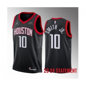 Men's Houston Rockets #10 Jabari Smith Jr. Black 2023 Statement Edition Stitched Basketball Jersey