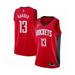 Men's Houston Rockets #13 James Harden Authentic Red Finished Basketball Jersey - Icon Edition