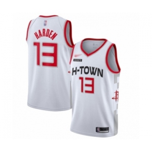 Men's Houston Rockets #13 James Harden Authentic White Basketball Jersey - 2019-20 City Edition