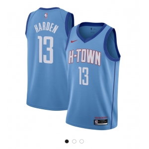 Men's Houston Rockets #13 James Harden Authentic blue Basketball Jersey  2020-2021 City Edition