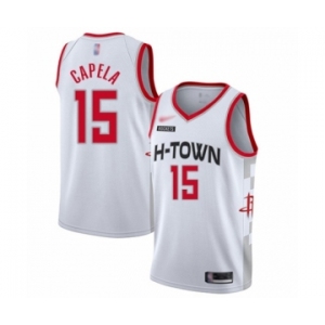 Men's Houston Rockets #15 Clint Capela Swingman White Basketball Jersey - 2019-20 City Edition