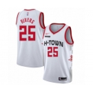 Men's Houston Rockets #25 Austin Rivers Authentic White Basketball Jersey - 2019-20 City Edition