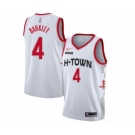 Men's Houston Rockets #4 Charles Barkley Swingman White Basketball Jersey - 2019-20 City Edition