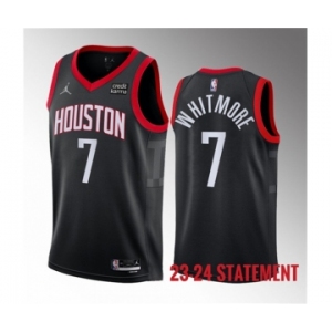 Men's Houston Rockets #7 Cam Whitmore Black 2023 Draft Statement Edition Stitched Basketball Jersey