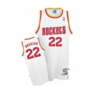 Men's Mitchell and Ness Houston Rockets #22 Clyde Drexler Swingman White Throwback NBA Jersey