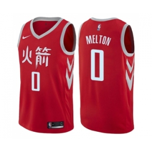 Men's Nike Houston Rockets #0 De'Anthony Melton Authentic Red NBA Jersey - City Edition