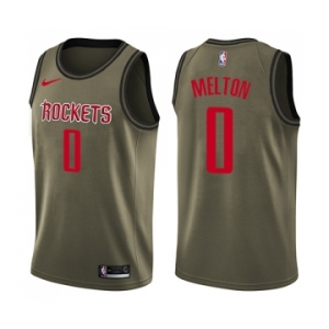 Men's Nike Houston Rockets #0 De'Anthony Melton Swingman Green Salute to Service NBA Jersey