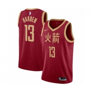Men's Nike Houston Rockets #13 James Harden Authentic Red NBA Jersey - 2018-19 City Edition