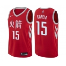 Men's Nike Houston Rockets #15 Clint Capela Swingman Red NBA Jersey - City Edition