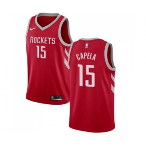 Men's Nike Houston Rockets #15 Clint Capela Swingman Red Road NBA Jersey - Icon Editio