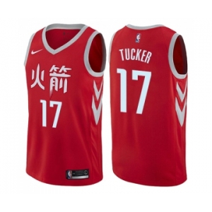 Men's Nike Houston Rockets #17 PJ Tucker Authentic Red NBA Jersey - City Edition