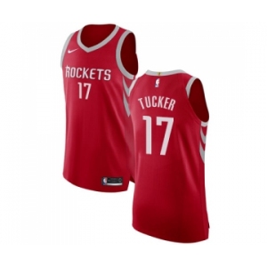 Men's Nike Houston Rockets #17 PJ Tucker Authentic Red NBA Jersey - Icon Edition