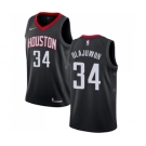 Men's Nike Houston Rockets #34 Hakeem Olajuwon Swingman Black Alternate NBA Jersey Statement Edition