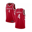 Men's Nike Houston Rockets #4 Charles Barkley Swingman Red Road NBA Jersey - Icon Edition