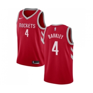 Men's Nike Houston Rockets #4 Charles Barkley Swingman Red Road NBA Jersey - Icon Edition