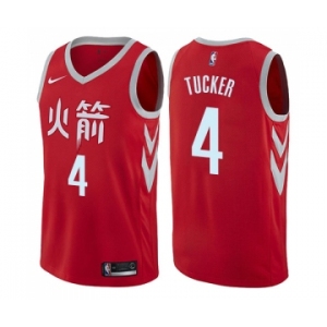 Men's Nike Houston Rockets #4 PJ Tucker Swingman Red NBA Jersey - City Edition