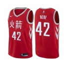 Men's Nike Houston Rockets #42 Nene Swingman Red NBA Jersey - City Edition