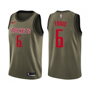 Men's Nike Houston Rockets #6 Tyler Ennis Swingman Green Salute to Service NBA Jersey