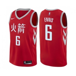 Men's Nike Houston Rockets #6 Tyler Ennis Swingman Red NBA Jersey - City Edition