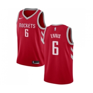 Men's Nike Houston Rockets #6 Tyler Ennis Swingman Red Road NBA Jersey - Icon Edition